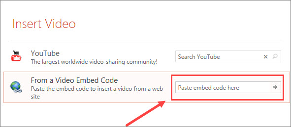 Youtube Video in Powerpoint Paste Embed Code