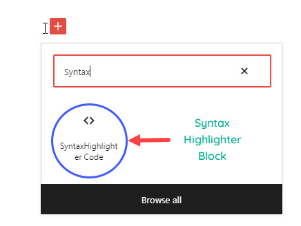 Syntax Highlighter Block in Block Editor