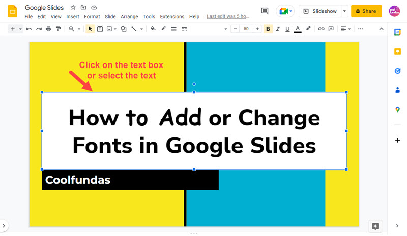 How to Change Fonts in Google Slides 1