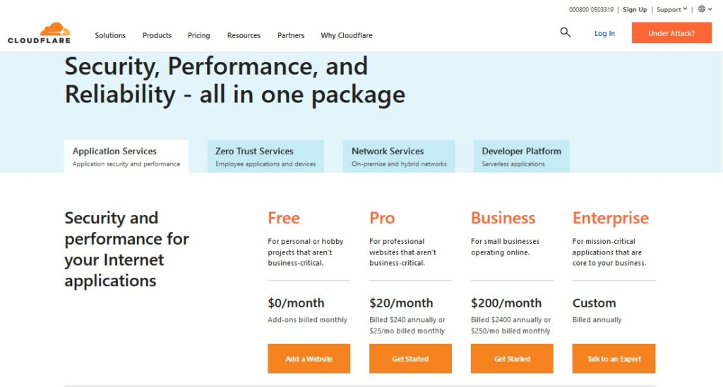 Cloudflare Pricing