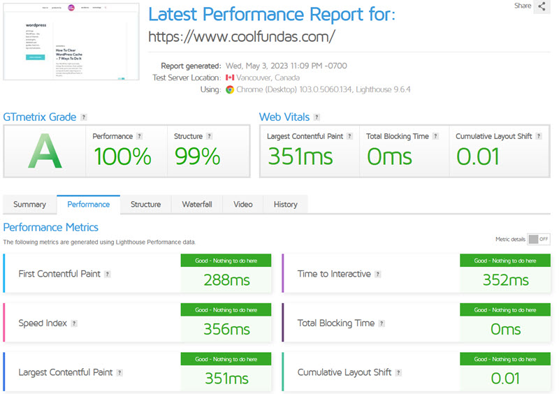 WordPress Performance Test Report