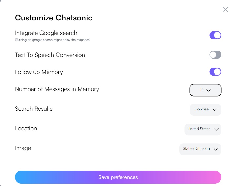 Chatsonic Customization